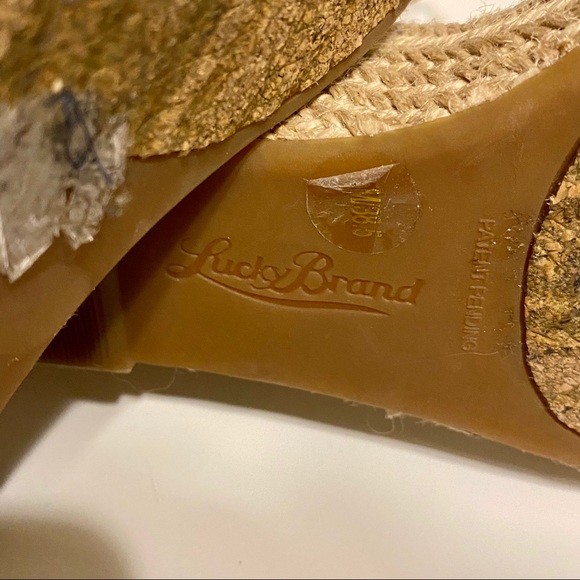 Lucky Brand Tan Woven Wedges Women's 8.5 - Picture 4 of 6
